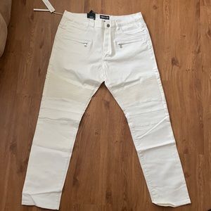 White jeans size 42 embellish Balmain style